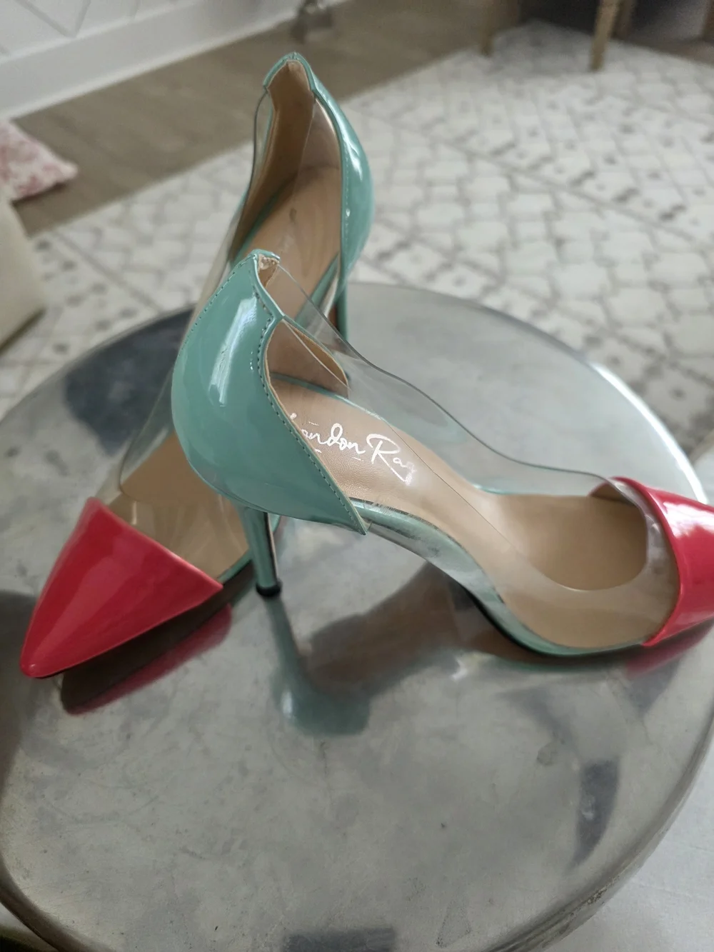 NEW Pointed-Toe Turq, Clear and Hot Pink Heels